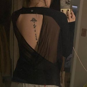 lululemon long sleeve mesh open back top